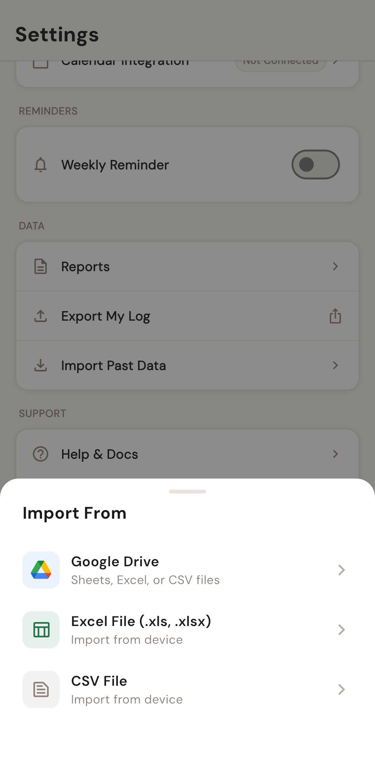 Import data